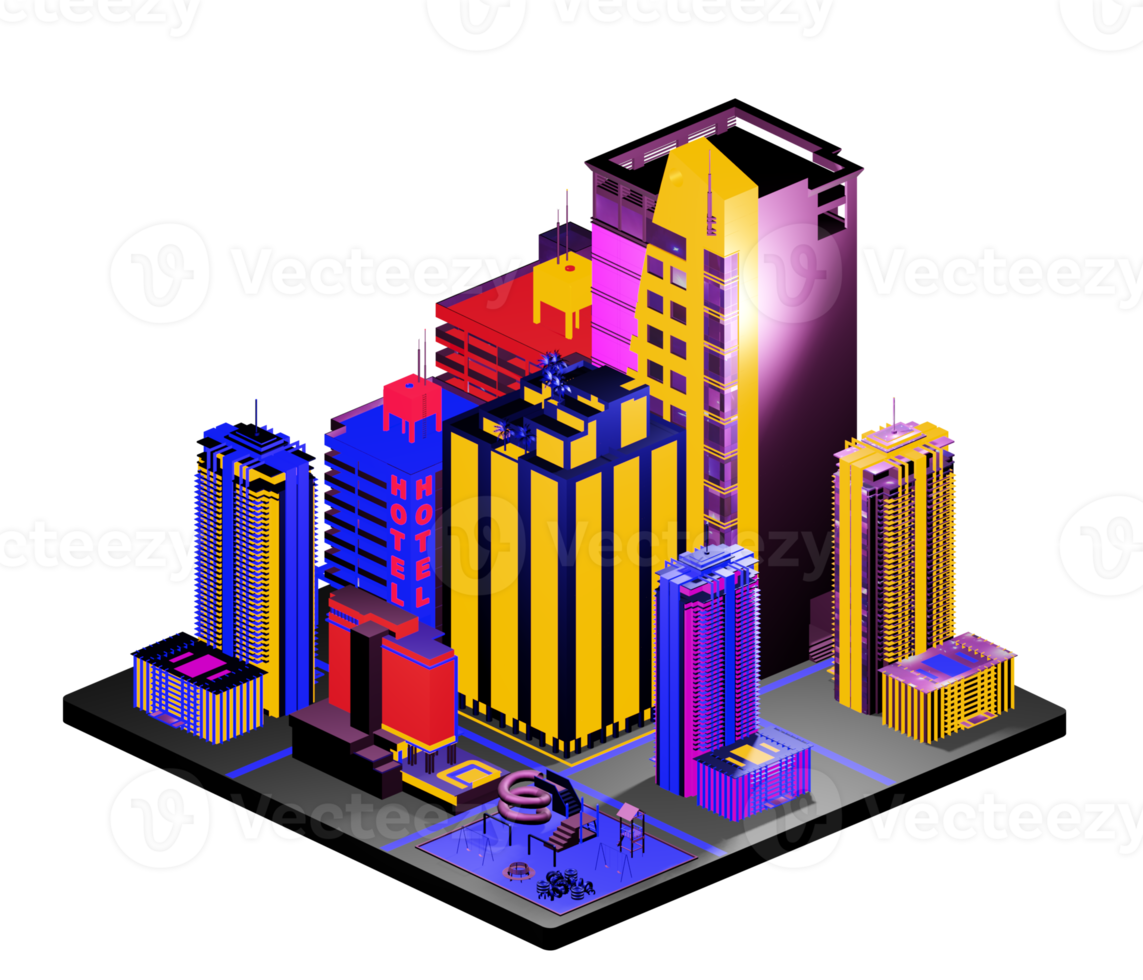 isometrische gebouw arrangement png