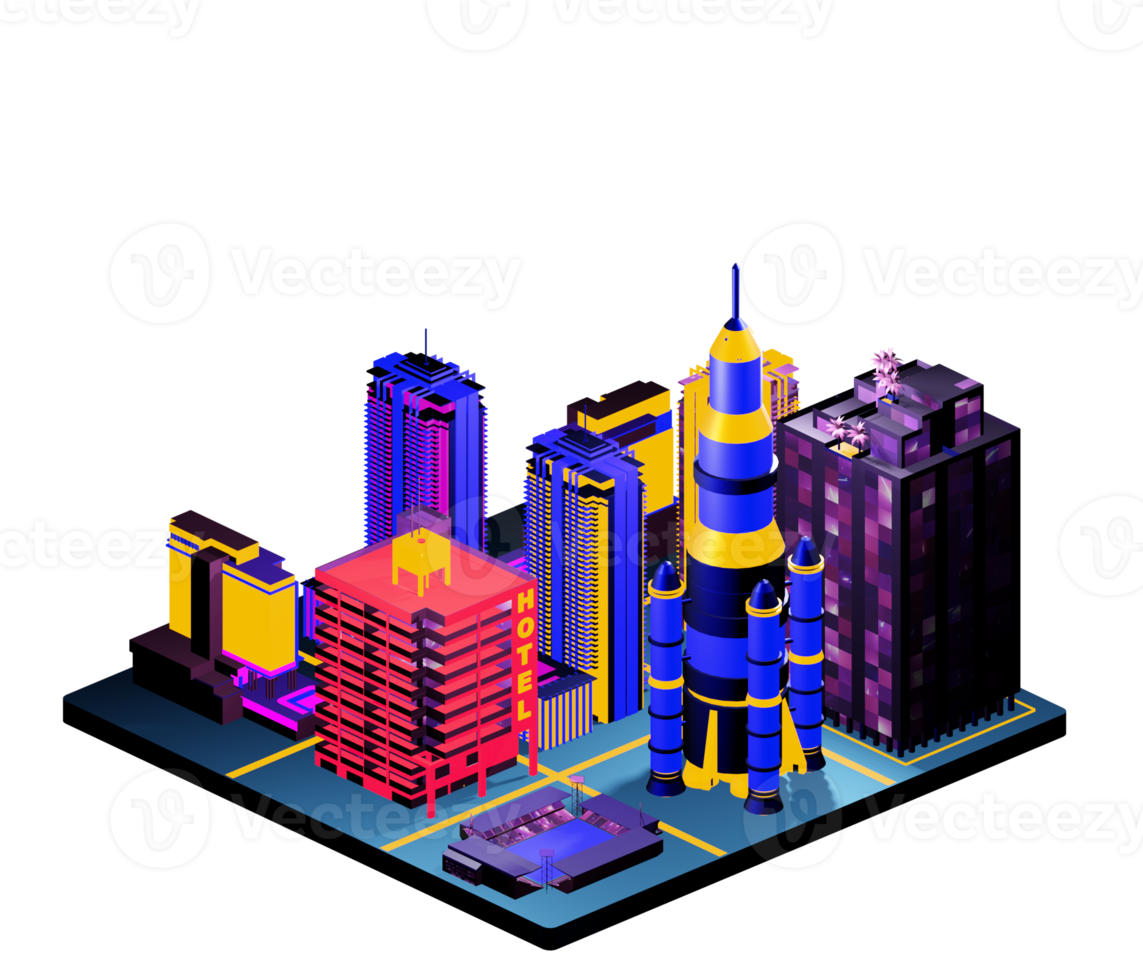 Isometric building arrangement png