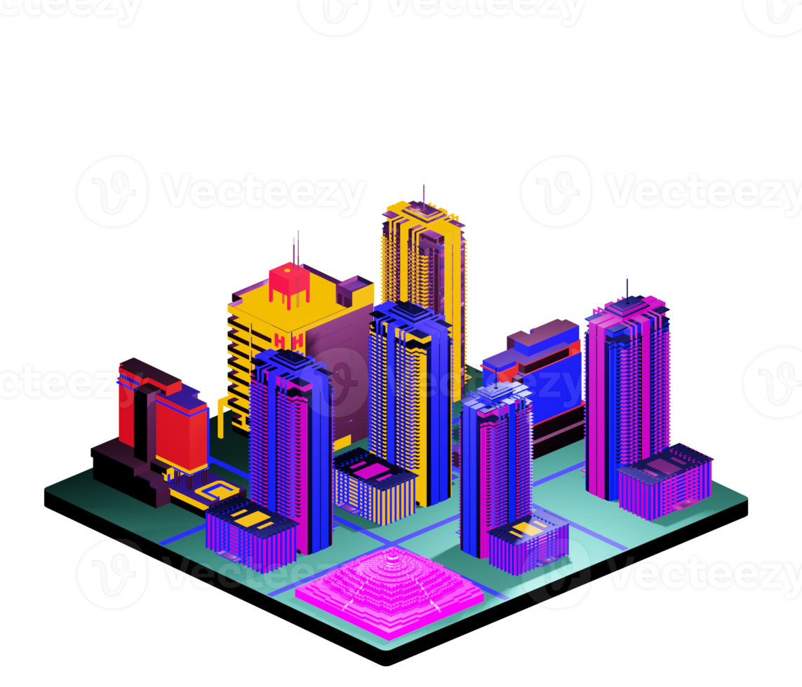 Isometric building in retro style png