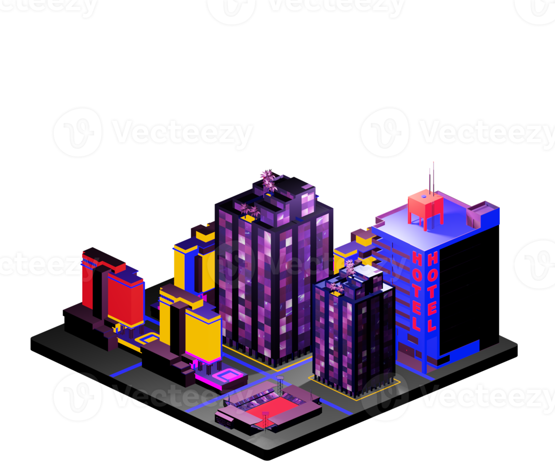 Isometric building arrangement png