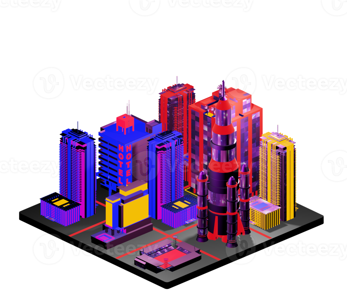 Isometric building arrangement png