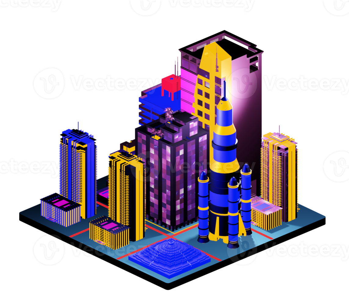 Isometric building arrangement png