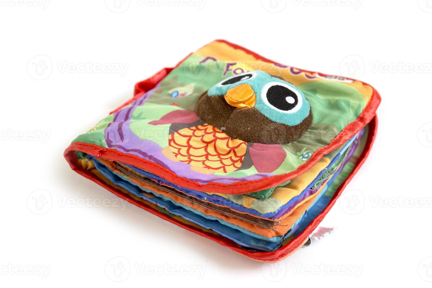 an educational book for toddlers made from safe fabrics for babies. photo