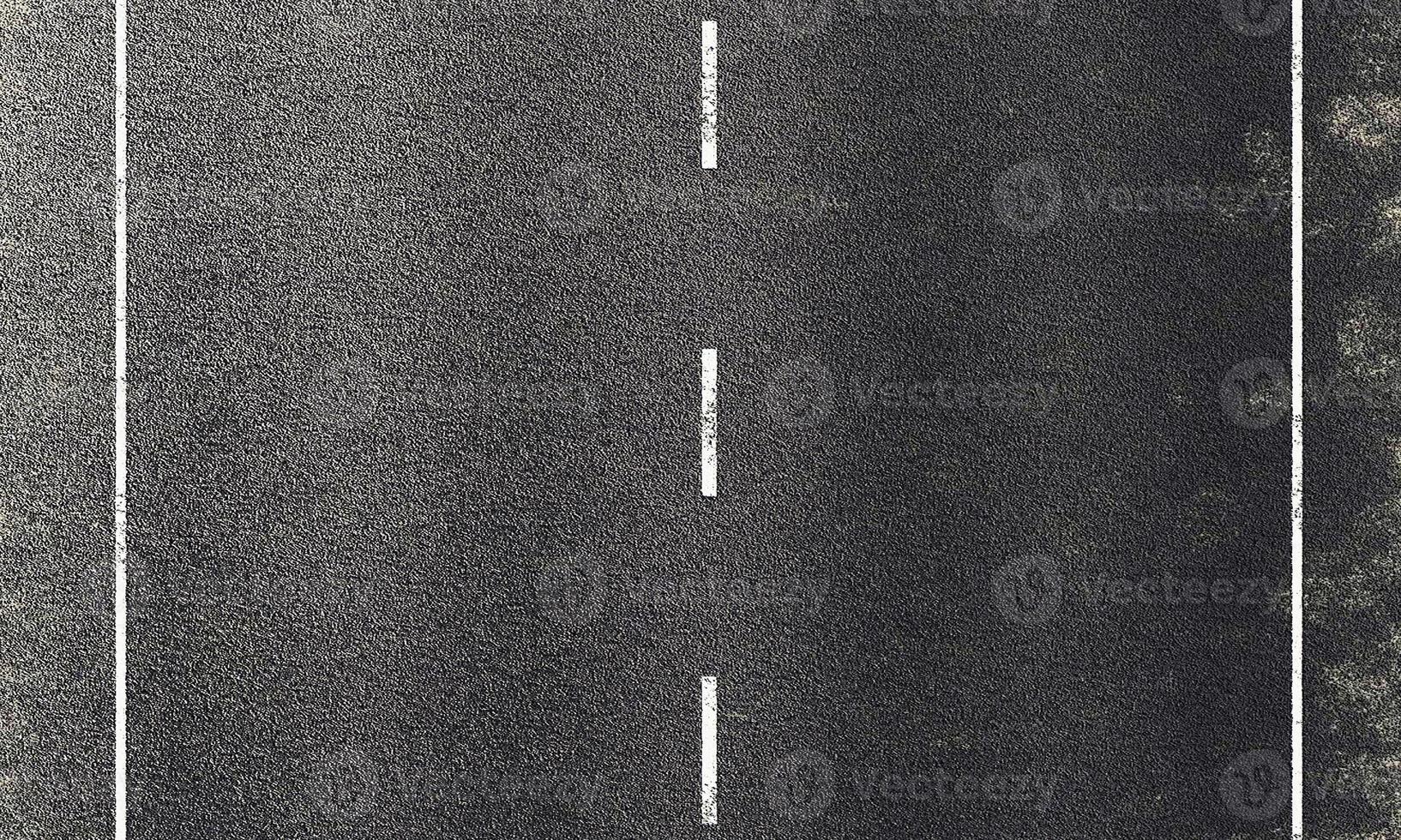 Top view rough and grunge asphalt road surface. Transport and Travel concept.This image has no blurriness and artifact, only depth of field and road texture. 3D illustration rendering photo