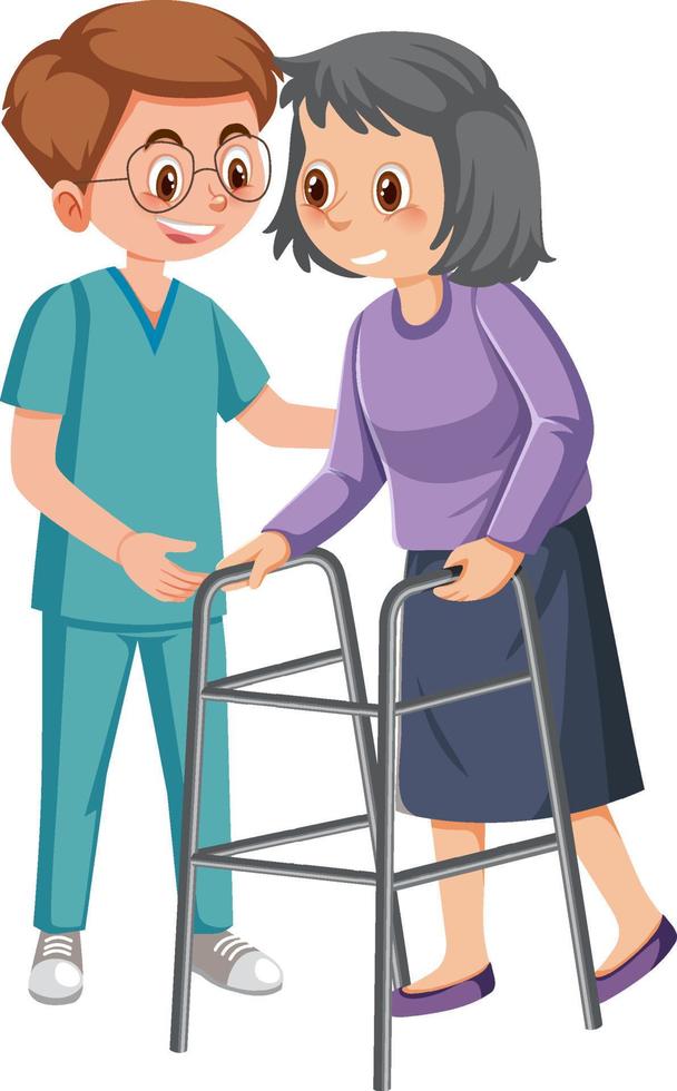 Nurse with patient cartoon character 12054182 Vector Art at Vecteezy Nurse with patient cartoon character 12054182 Vector Art at Vecteezy