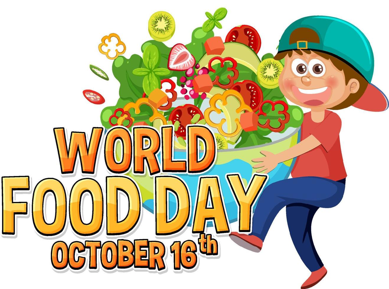 World food day text design vector