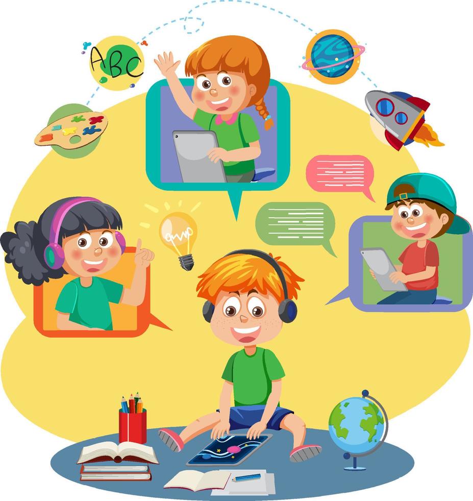 Social media kids vector
