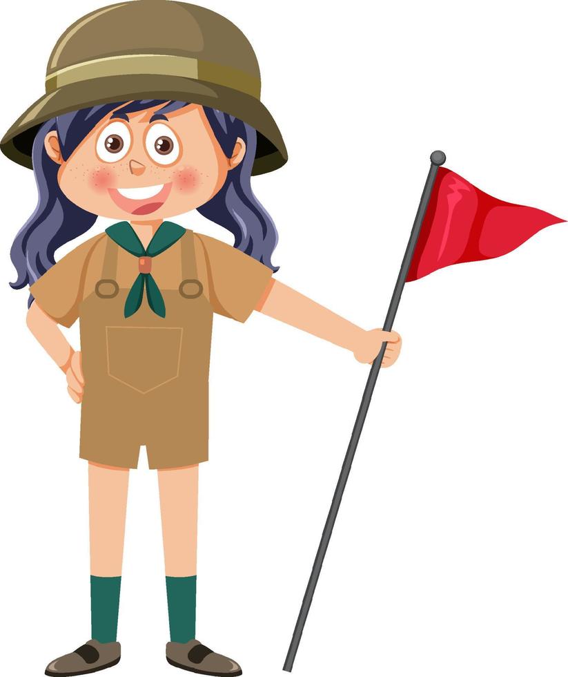 A girl wearing camping outfit vector