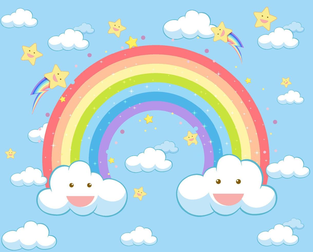 lindo fondo de arco iris pastel vector