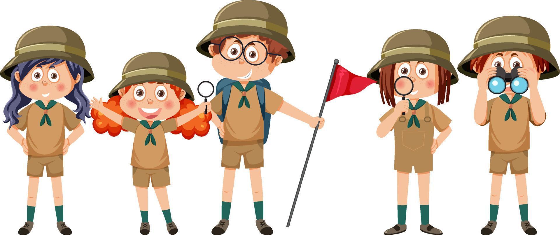 Explorer kids cartoon character vector