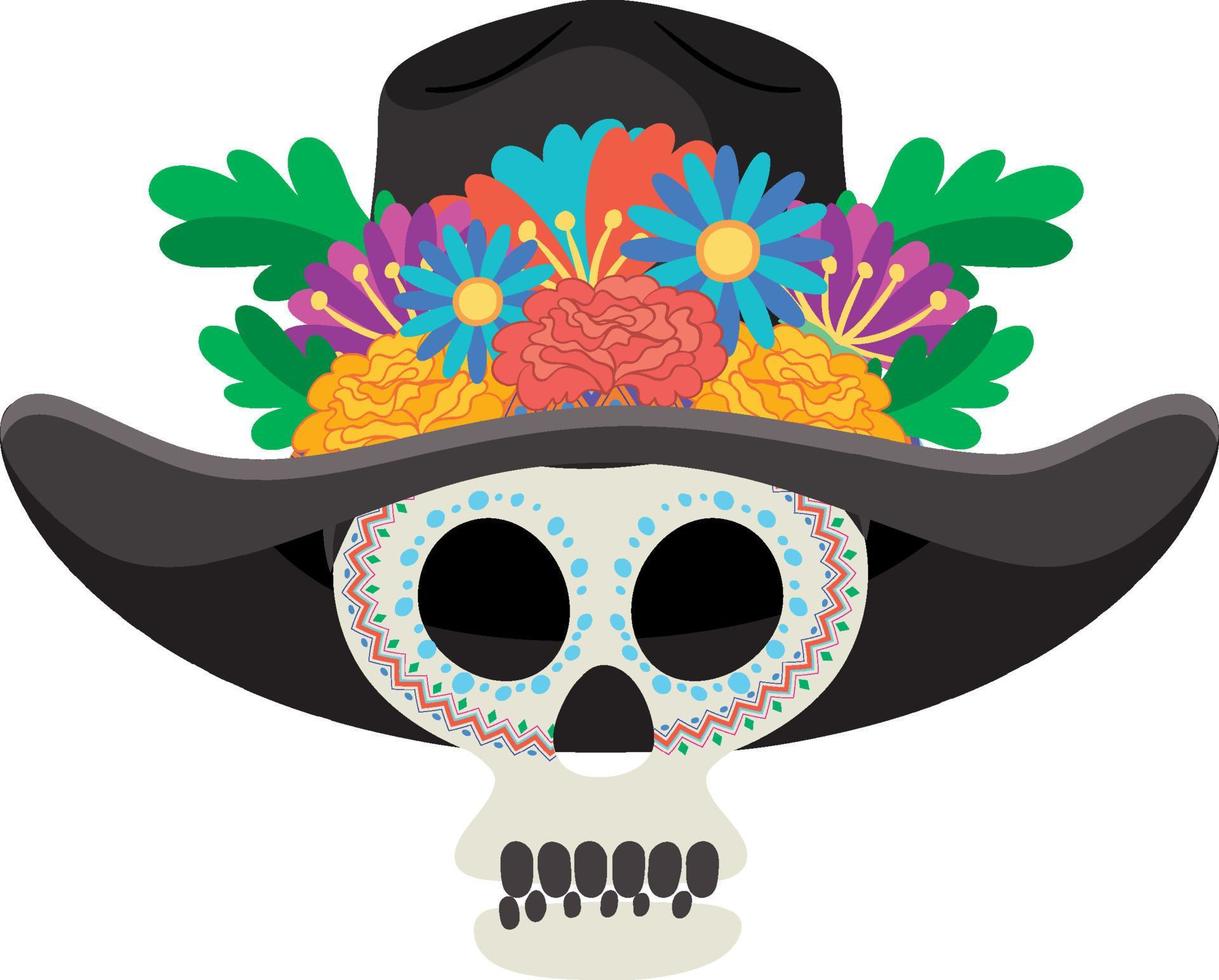 dia de muertos con calaca mexicana vector