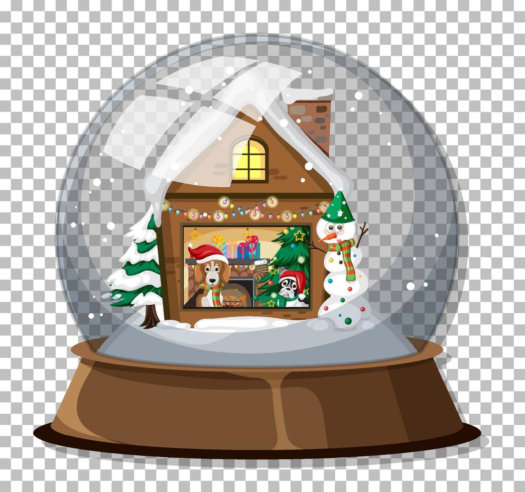 Snow globe on grid background vector