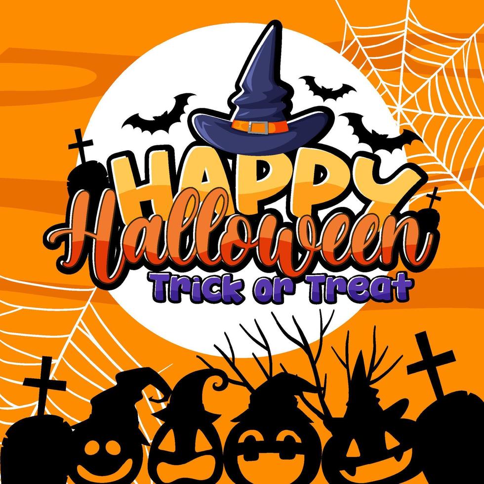 Happy Halloween Poster Template vector