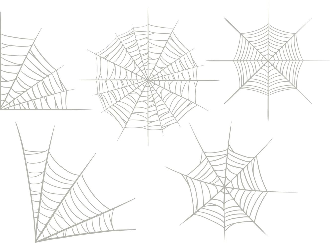 Set of different spiderweb on white background vector