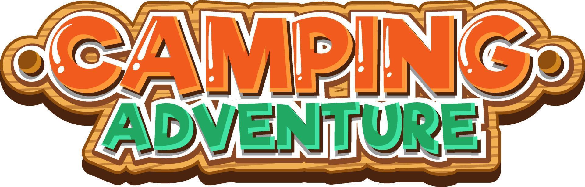 diseño de fuente para word camping adventure vector