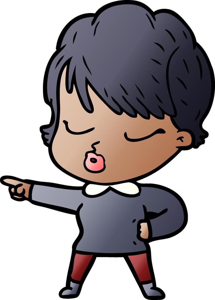 cartoon woman with eyes shut vector