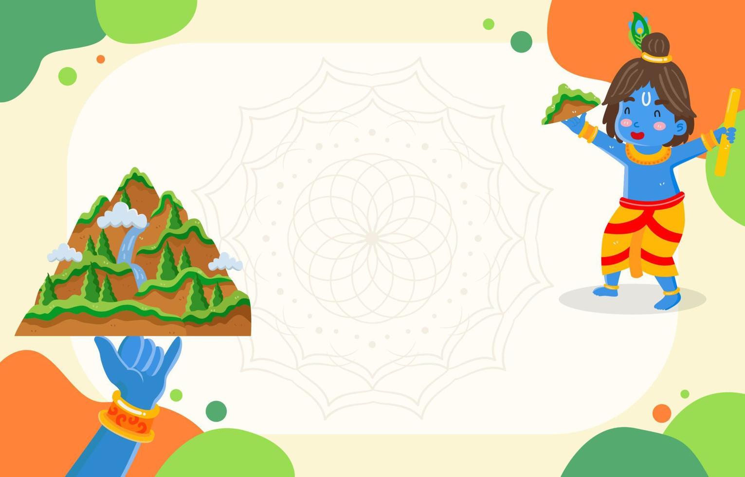 Govardhan Puja Festival Background vector