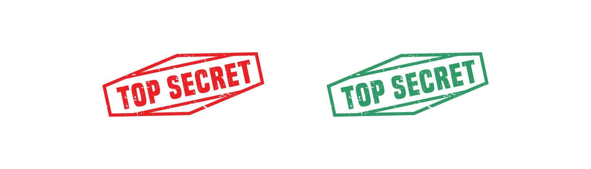 Top secret stamp rubber with grunge style on white background. vector