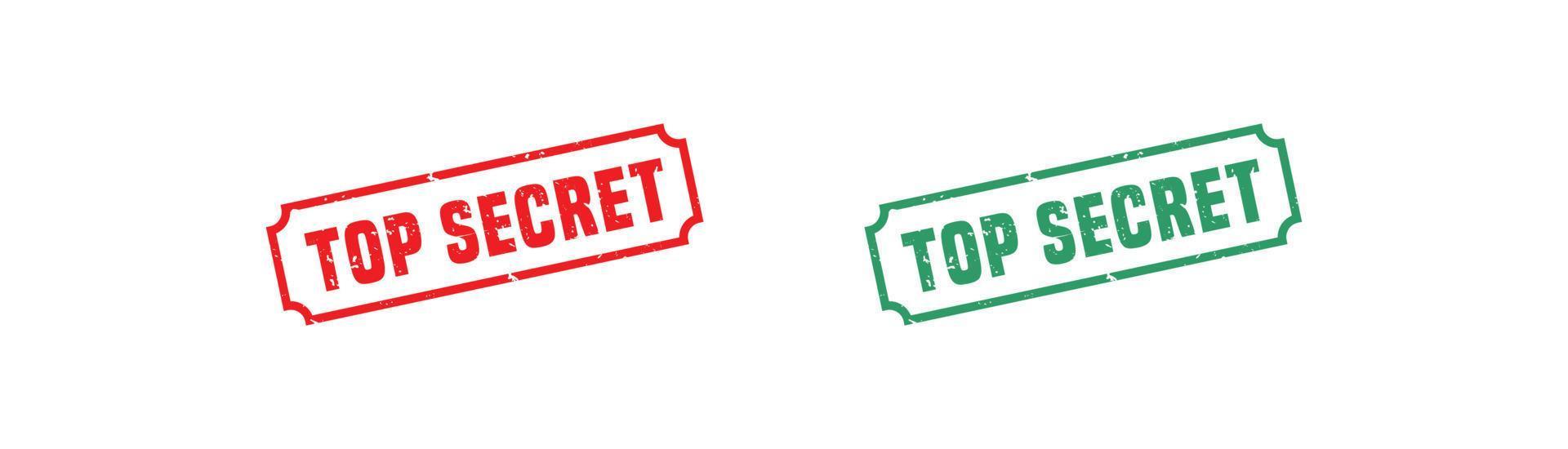 Top secret stamp rubber with grunge style on white background. vector