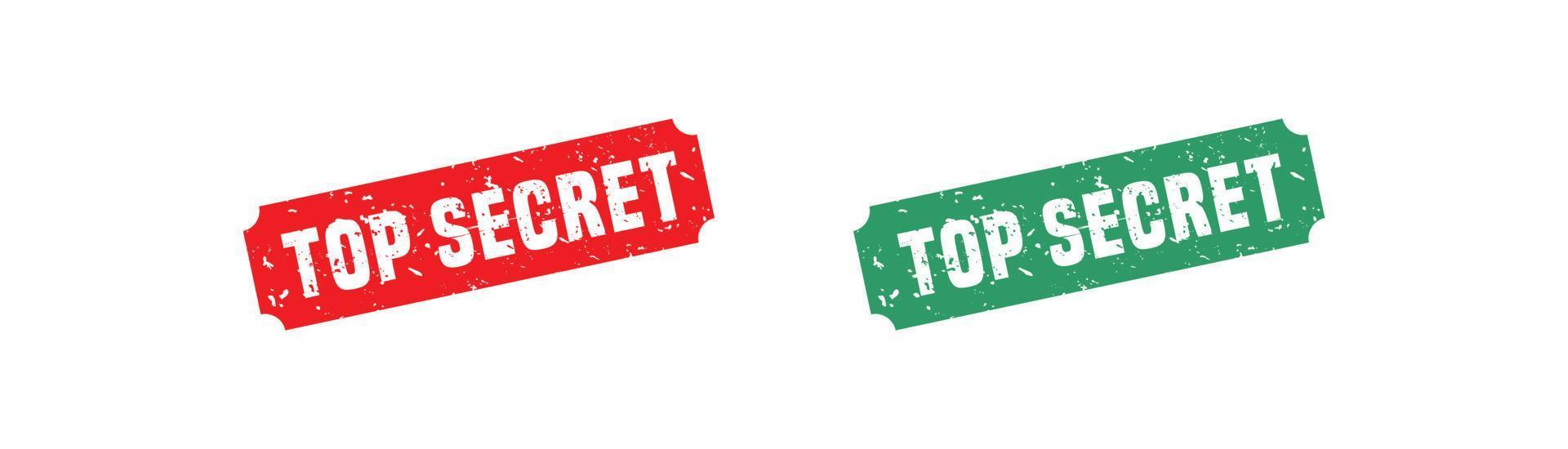 Top secret stamp rubber with grunge style on white background. vector