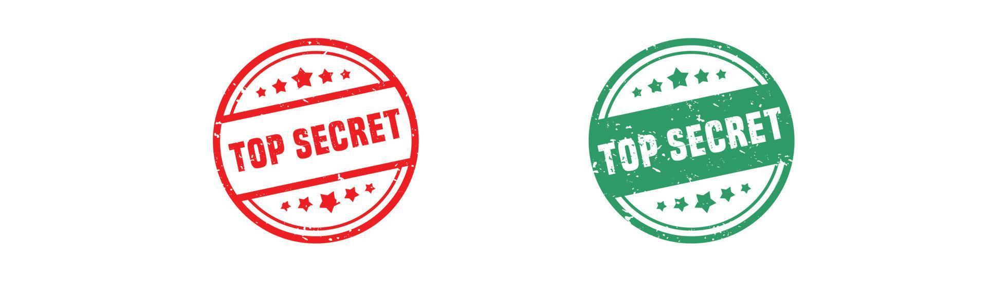Top secret stamp rubber with grunge style on white background. vector