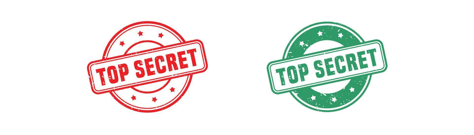 Top secret stamp rubber with grunge style on white background. vector