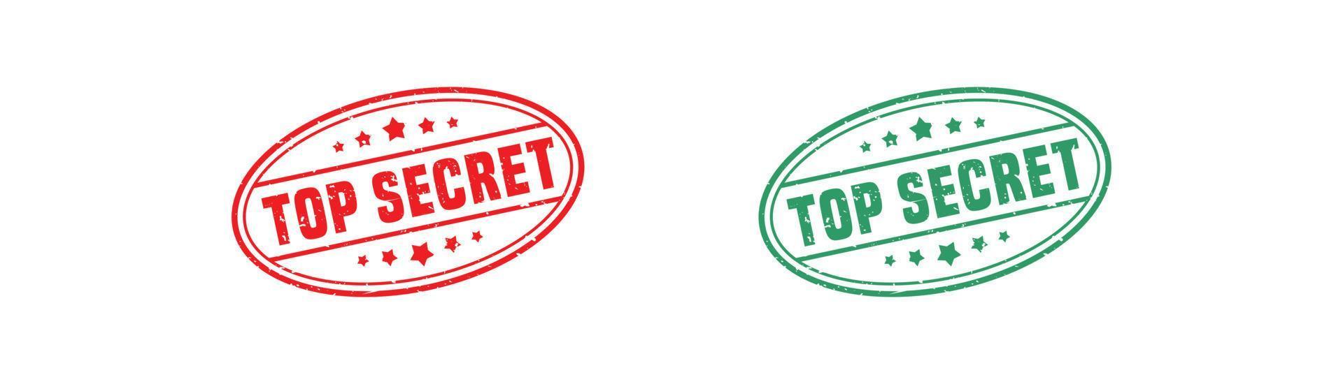 Top secret stamp rubber with grunge style on white background. vector