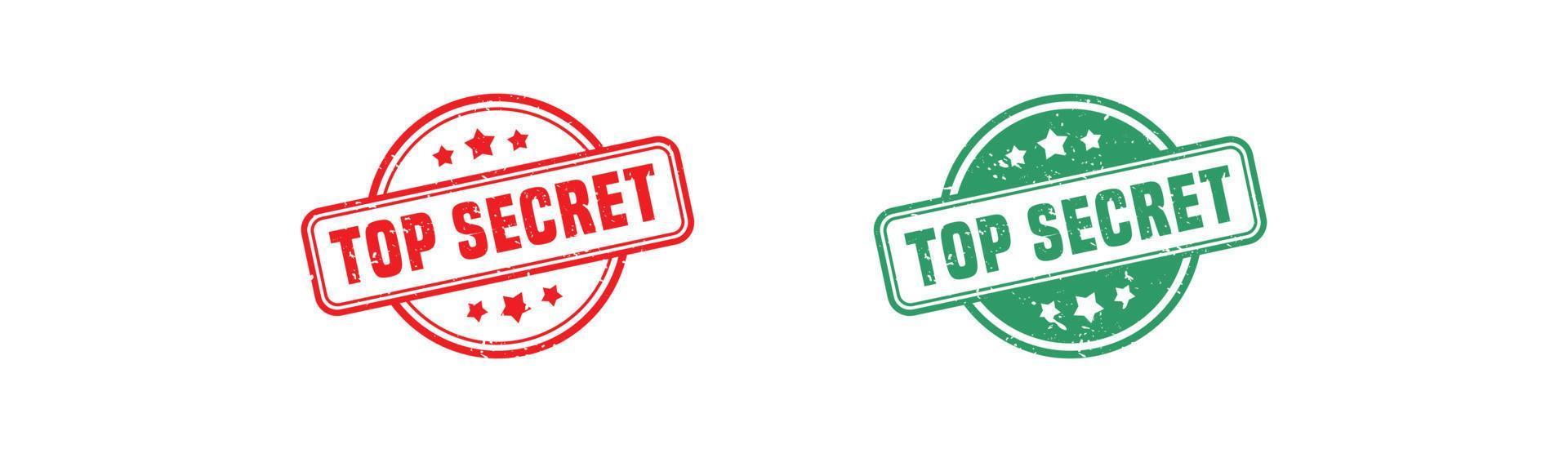 Top secret stamp rubber with grunge style on white background. vector