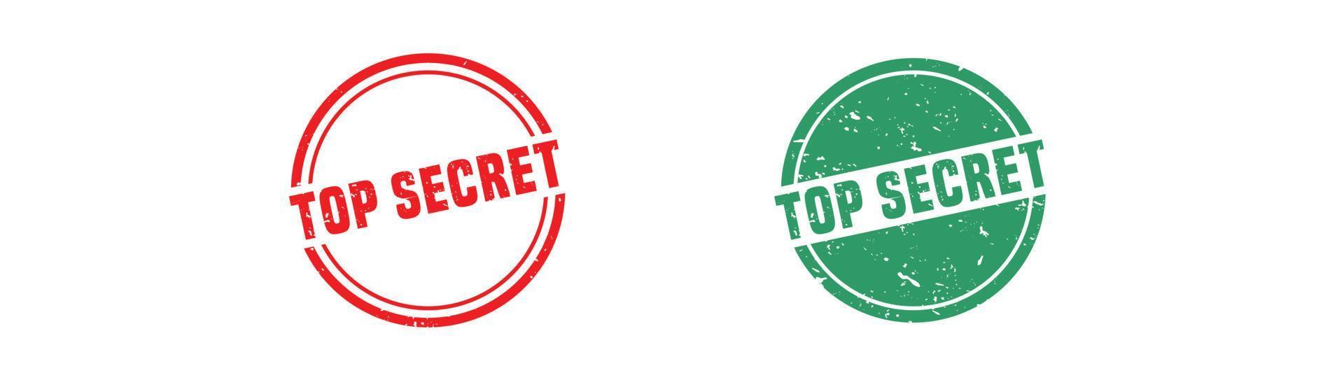 Top secret stamp rubber with grunge style on white background. vector