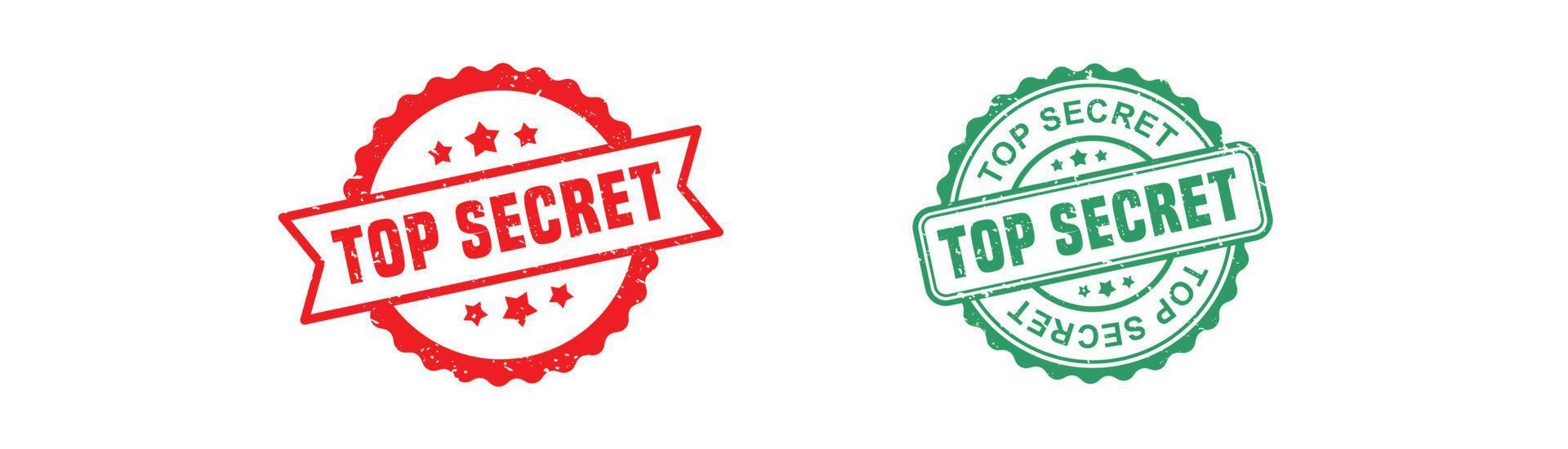 Top secret stamp rubber with grunge style on white background. vector