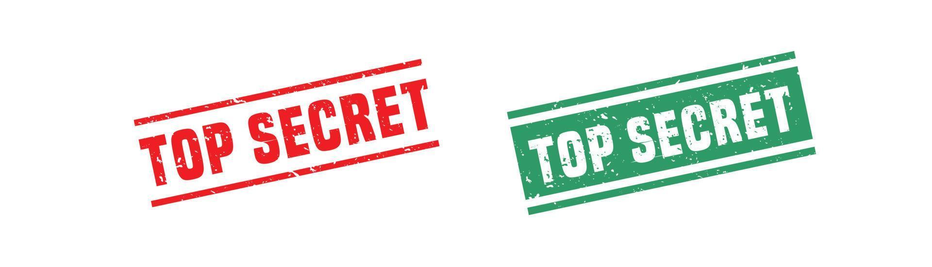 Top secret stamp rubber with grunge style on white background. vector