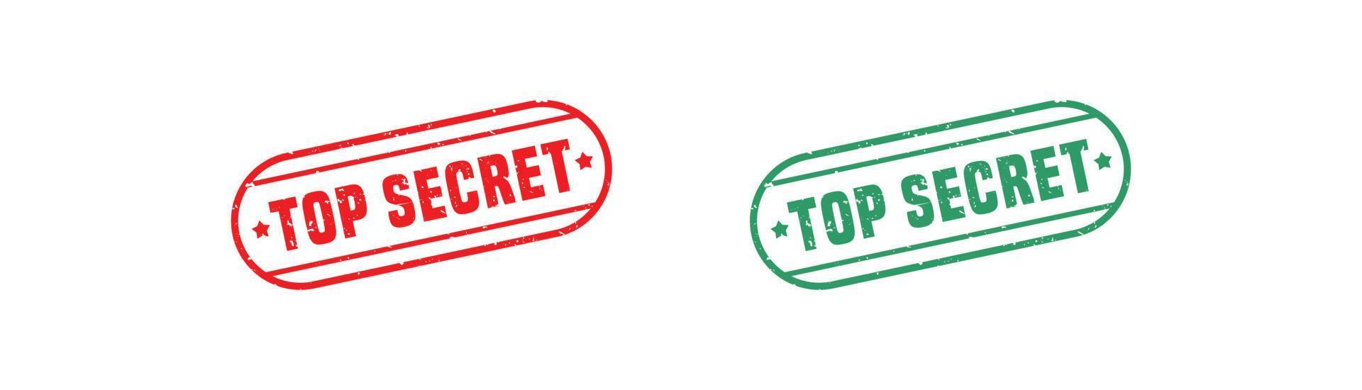 Top secret stamp rubber with grunge style on white background. vector