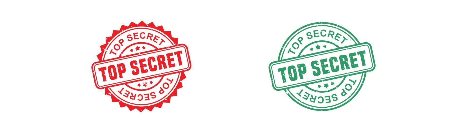 Top secret stamp rubber with grunge style on white background. vector
