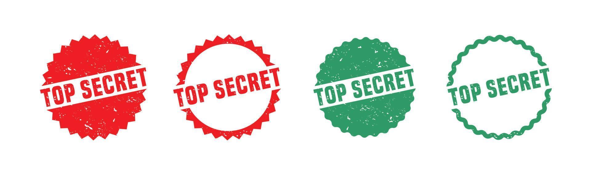 Top secret stamp rubber with grunge style on white background. vector