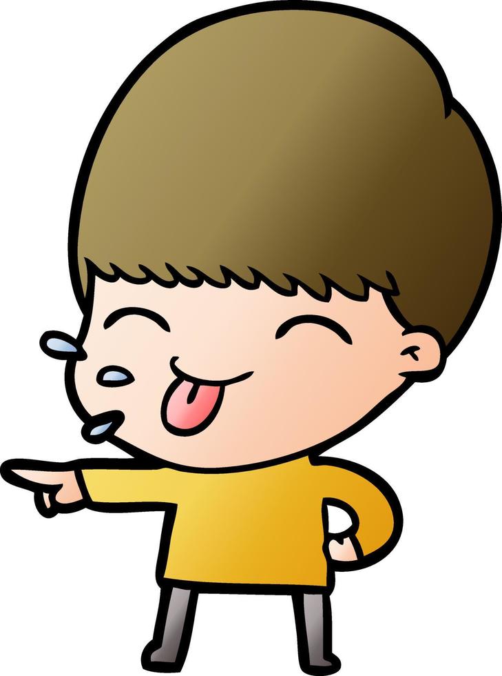 cartoon boy sticking out tongue vector