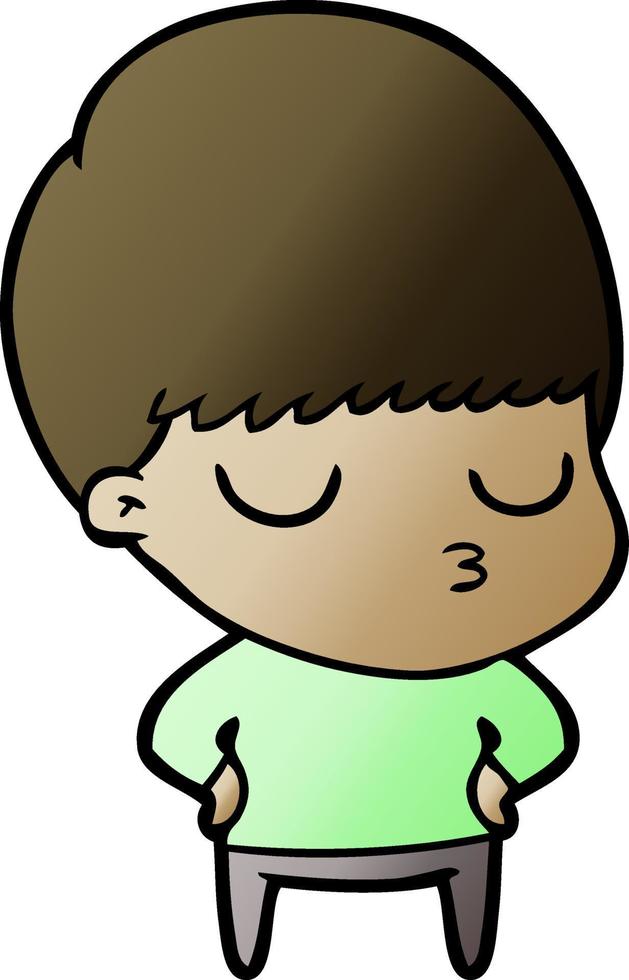 cartoon calm boy vector