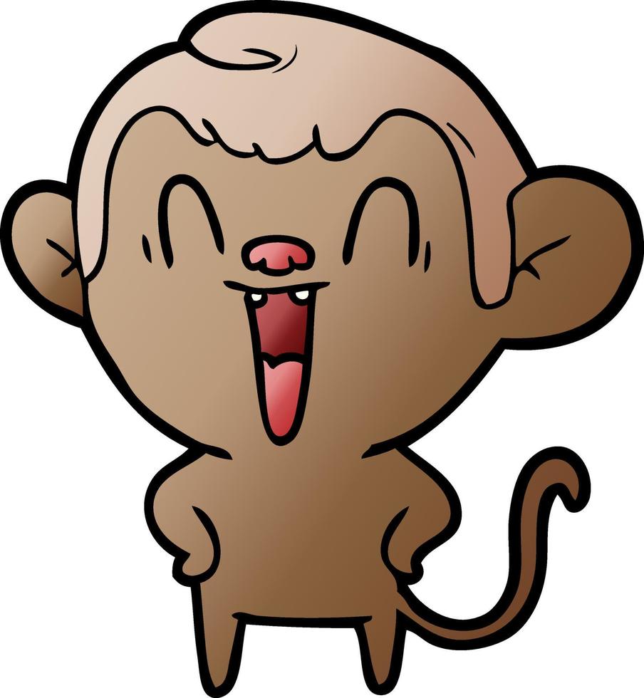 cartoon laughing monkey vector