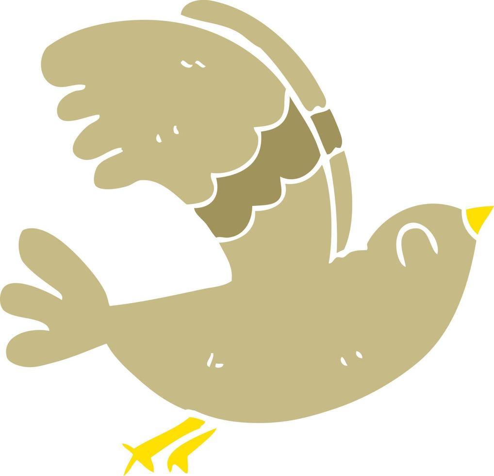 flat color illustration of bird vector