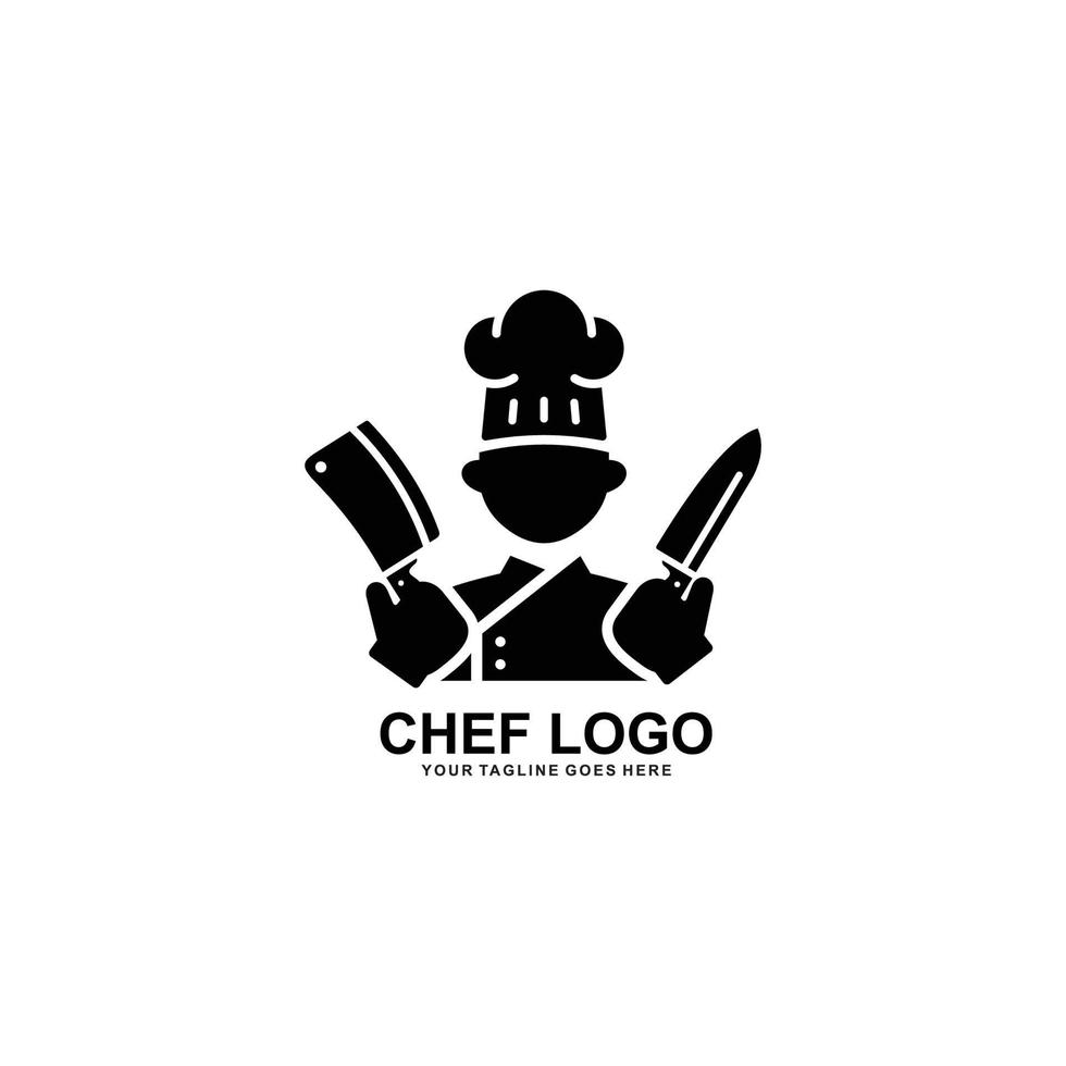 Chef logo simple flat logo vector