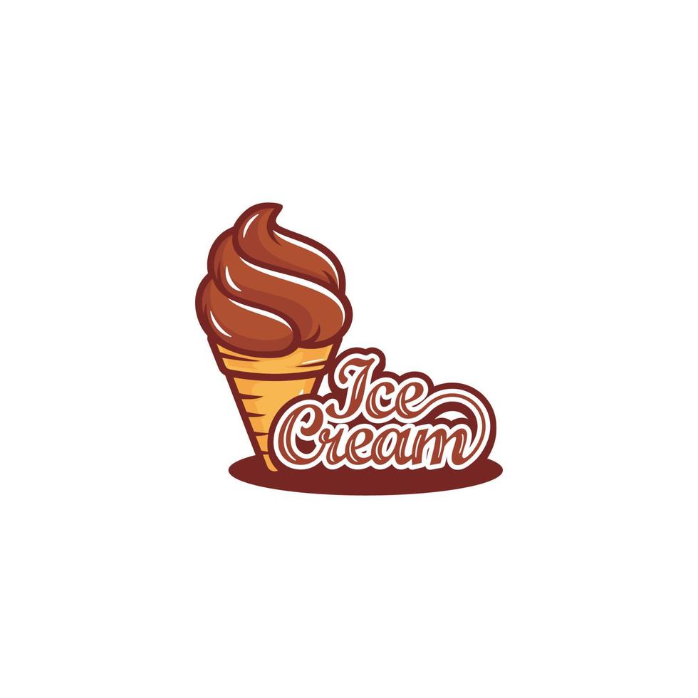 vector de diseño de logotipo de helado