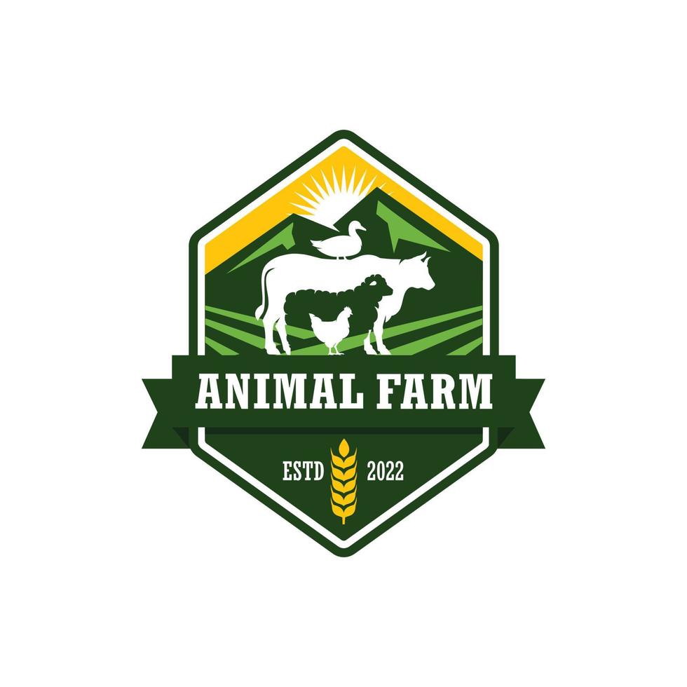 Farm animal logo design vector