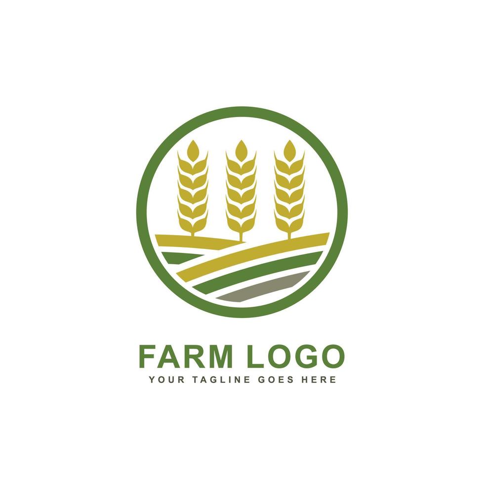 logotipo de la granja. vector de logotipo de trigo
