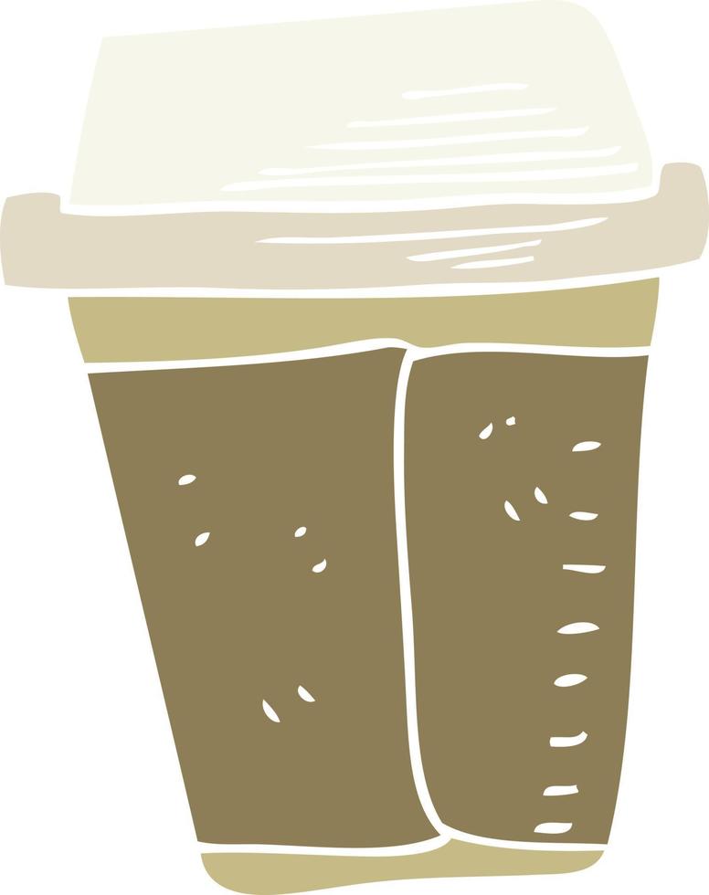 flat color illustration of coffee vector