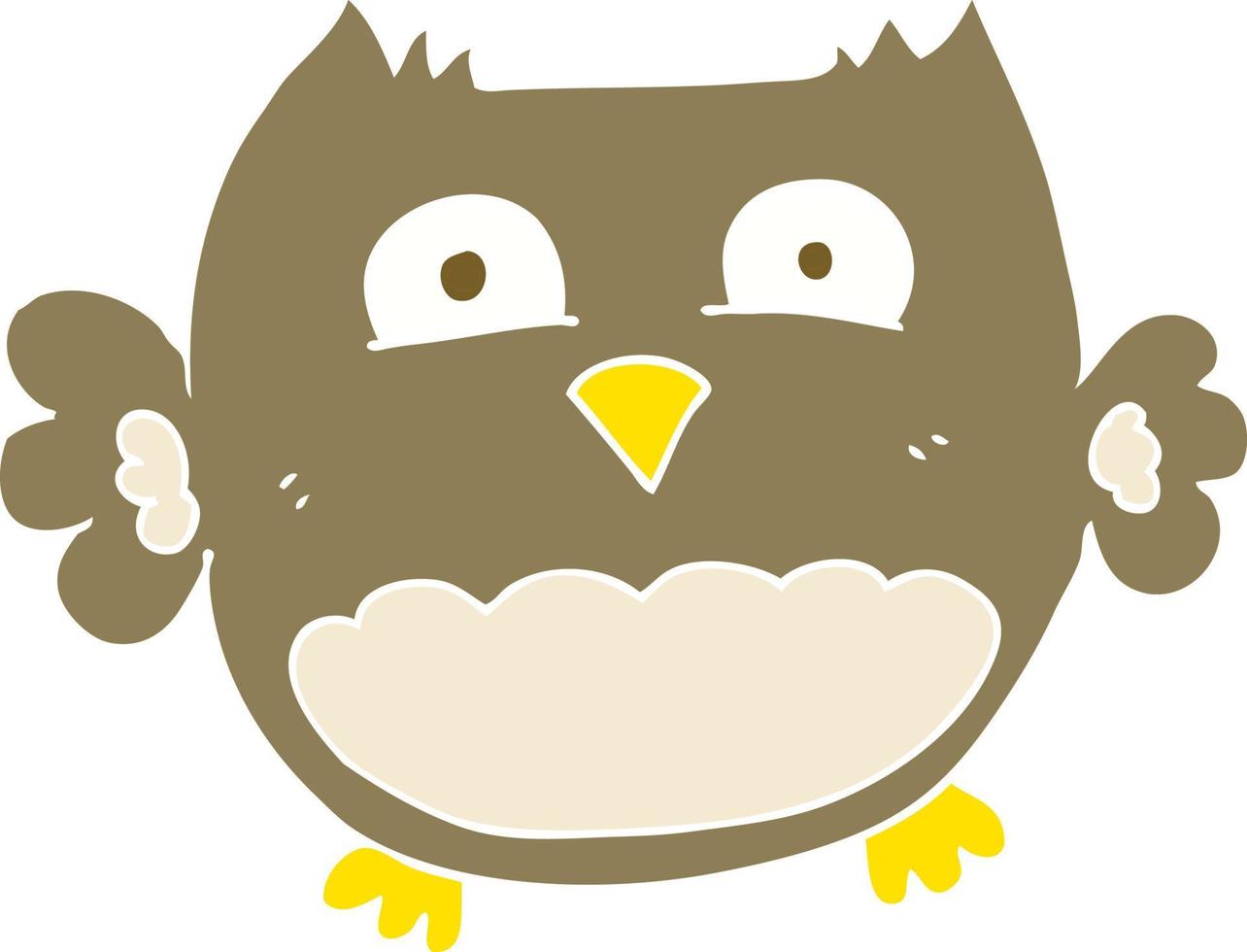 flat color illustration of owl vector