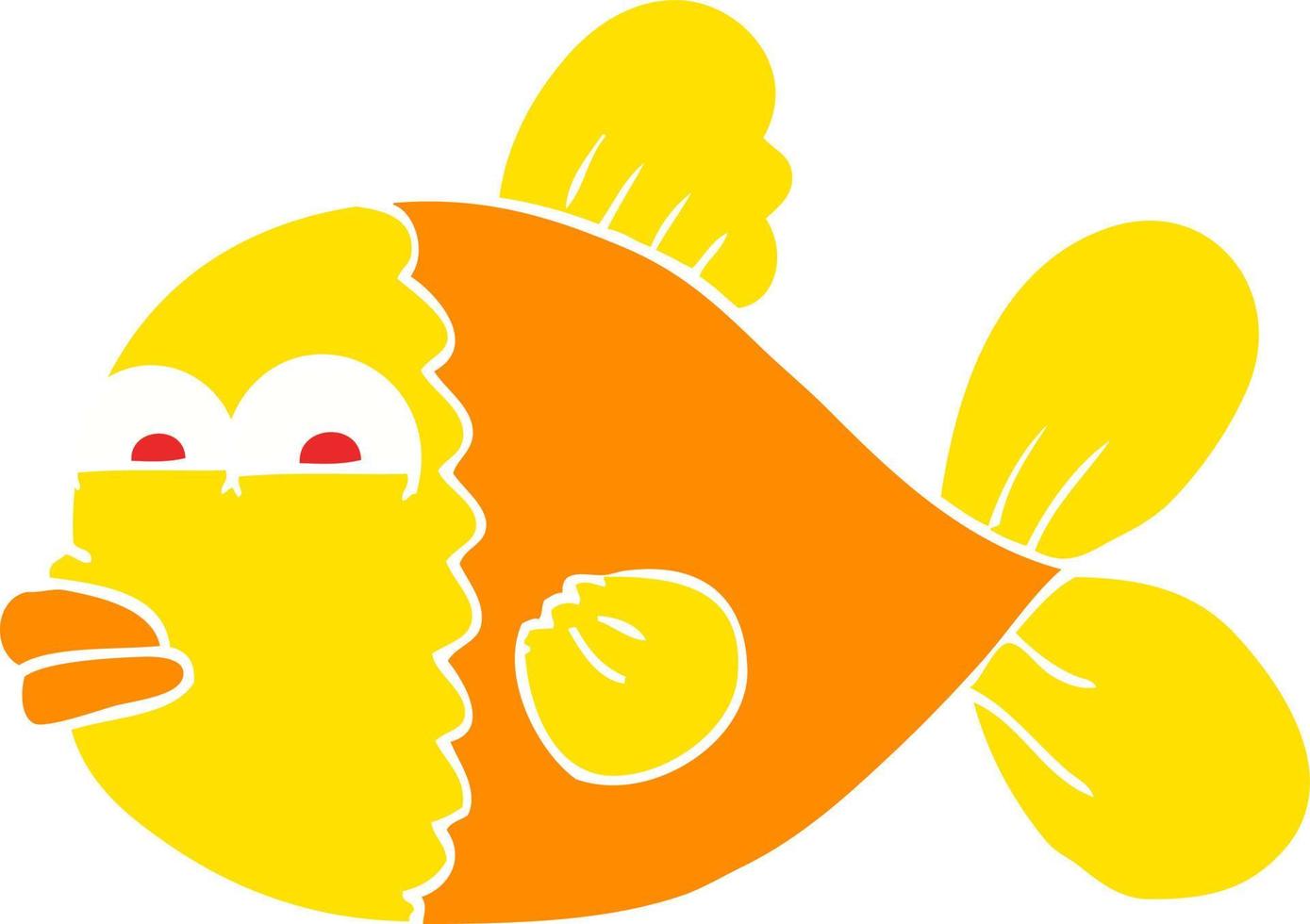 flat color illustration of fish vector