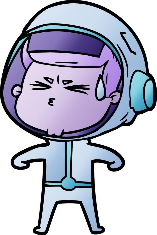 cartoon stressed astronaut vector
