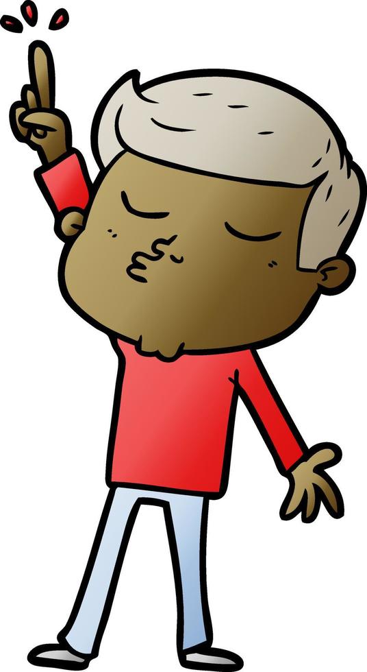cartoon model guy pouting vector