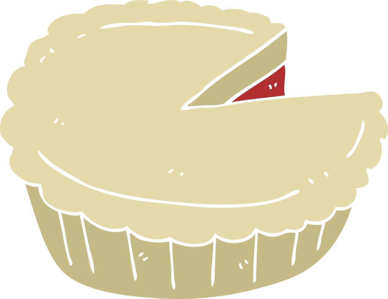 flat color illustration of pie vector