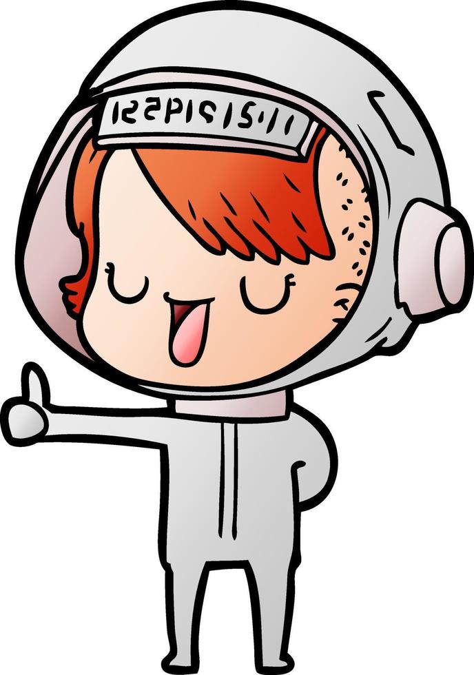 cartoon astronaut woman vector