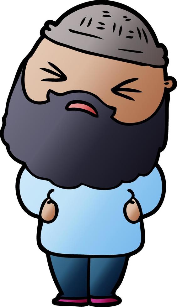 cartoon man with beard vector